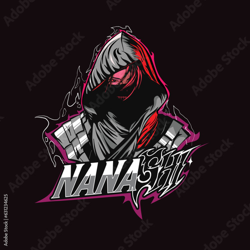 ninja assassin with blazing fire