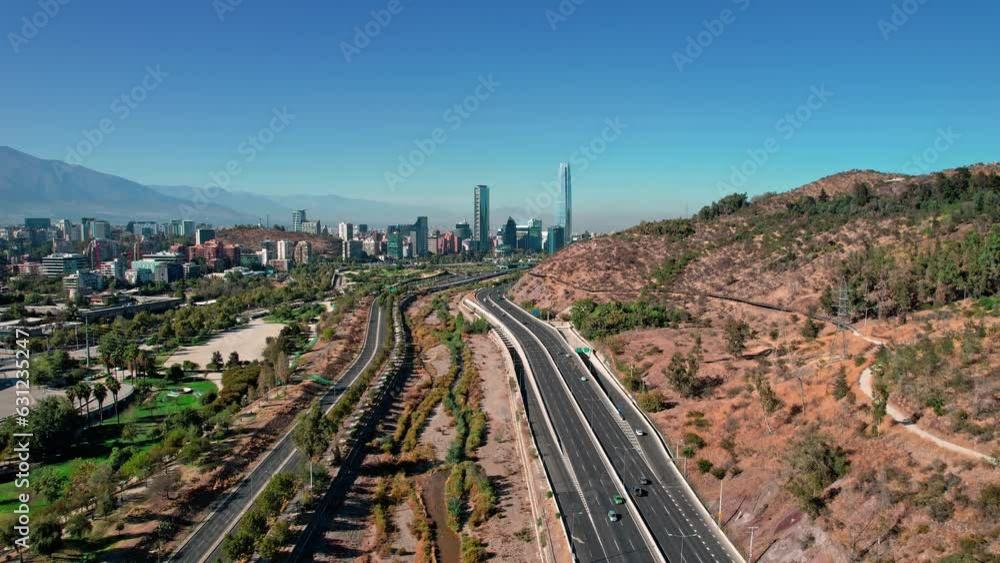 Santiago, Chile, boasts a stunning skyline adorned with towering skyscrapers Santiago, Chile, boasts a stunning skyline adorned with towering skyscrapers