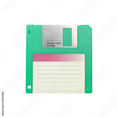 Old retro floppy disk isolated