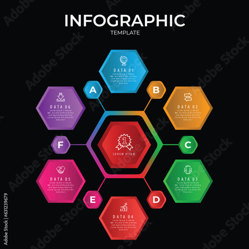 Modern flat circular diagram infographic template vector illustration	