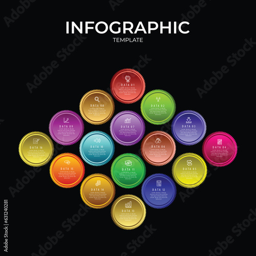Modern flat circular diagram infographic template vector illustration	