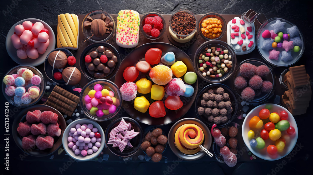 a table full of sweets. ai generated 