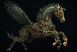 A winged horse with a scorpion tail. Generated AI