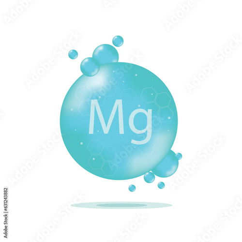 vitamins magnesium,blue ,magnesium is mineral support,vector illustrator eps10