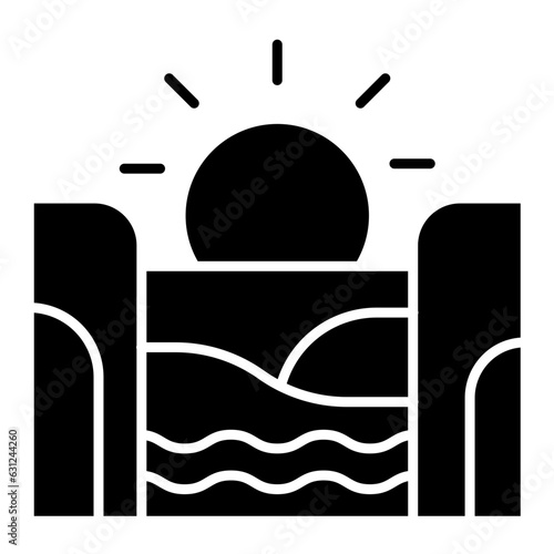 Sunset Landscape Icon