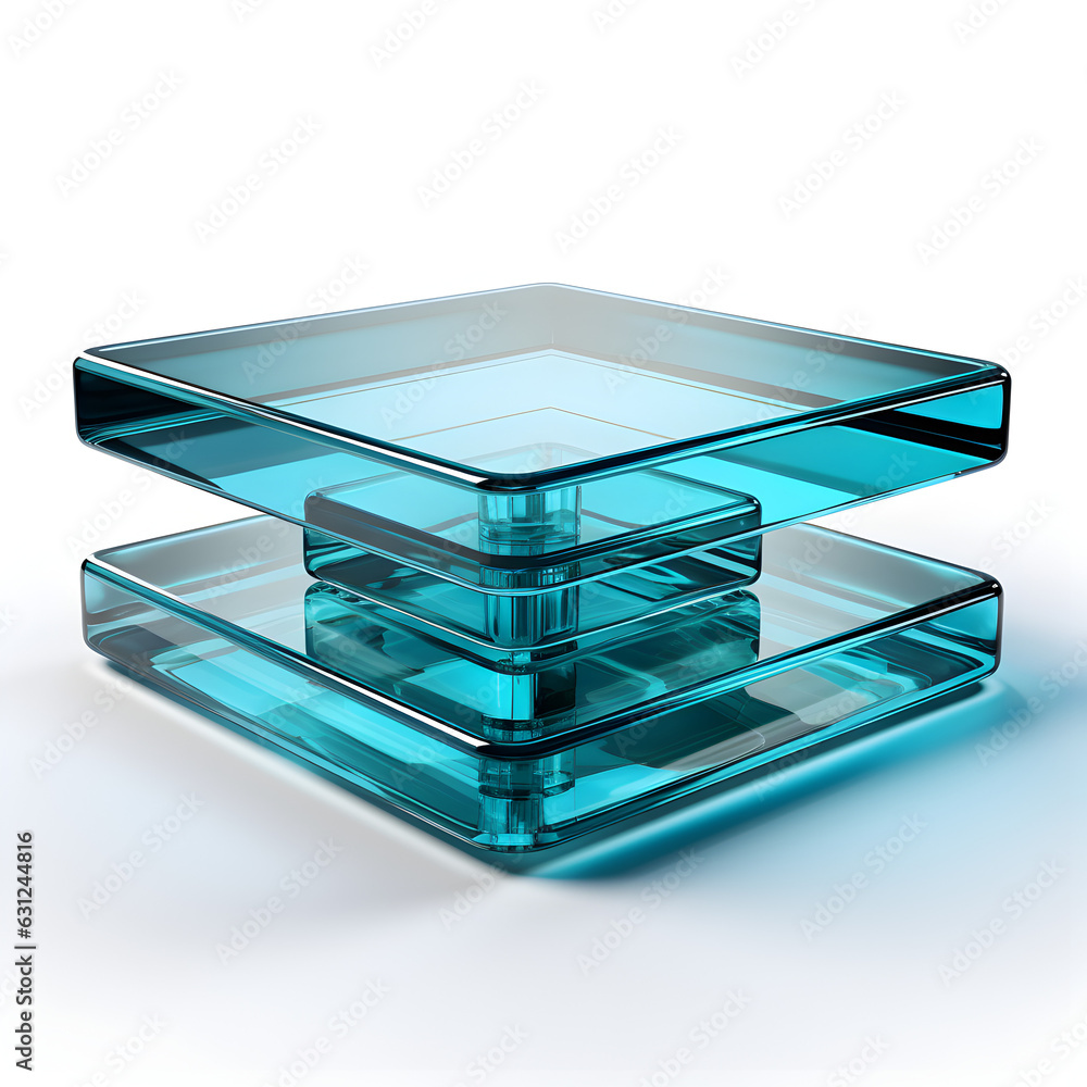 glass platform isolated on white background glass platform isolated on white background