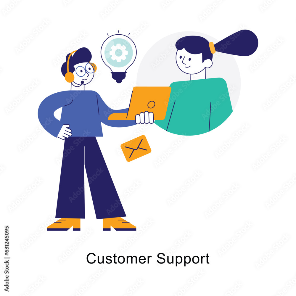 Customer Support abstract concept vector in a flat style stock illustration Customer Support abstract concept vector in a flat style stock illustration