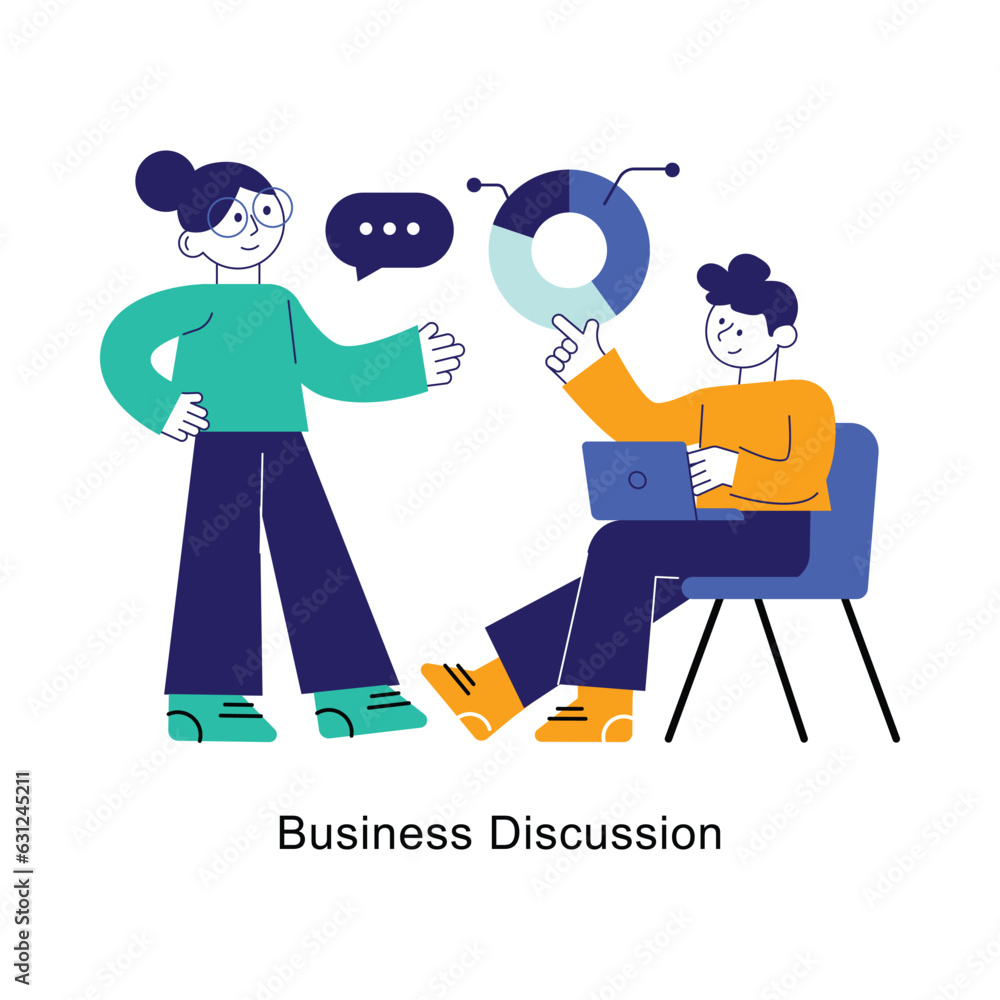 Business Discussion abstract concept vector in a flat style stock illustration Business Discussion abstract concept vector in a flat style stock illustration
