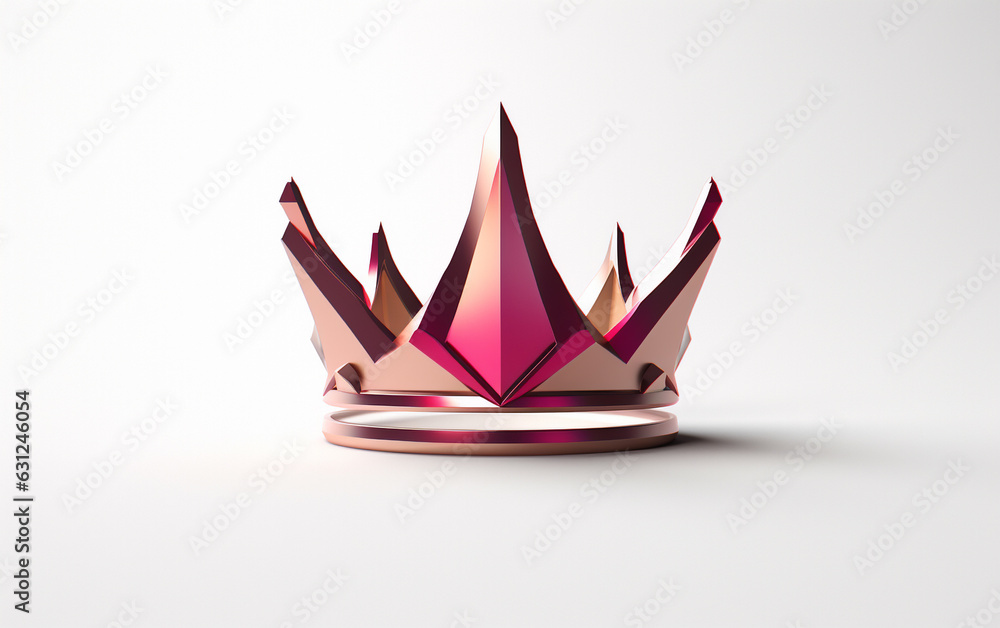 Royal Symbol: 3D Crown Logo Isolated on White Royal Symbol: 3D Crown Logo Isolated on White