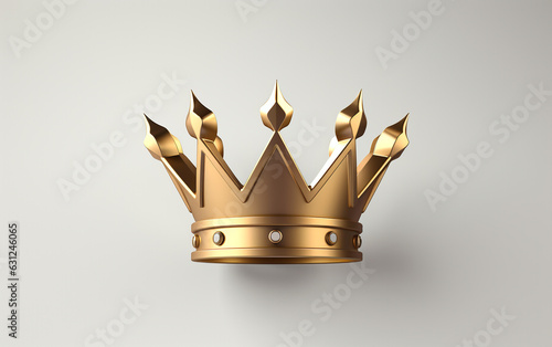 Royal Symbol: 3D Crown Logo Isolated on White