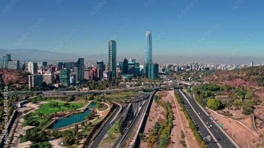 Santiago, Chile, captivates with its skyline dominated by gleaming skyscrapers Santiago, Chile, captivates with its skyline dominated by gleaming skyscrapers