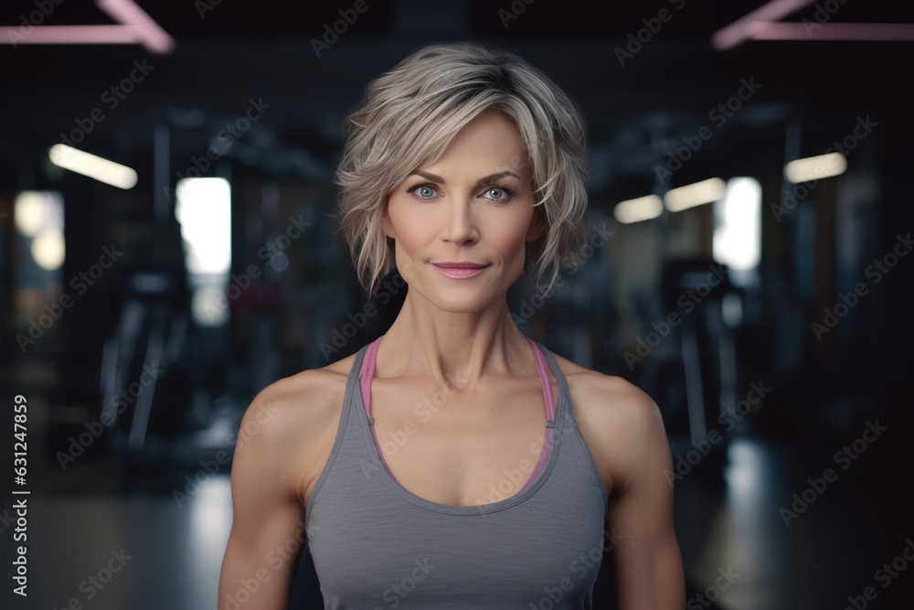 Fototapeta premium Woman in Gym. Athletic, active and ready to train.