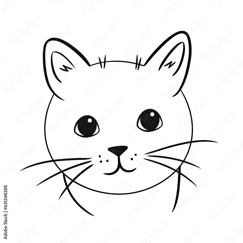 Obraz premium outline cat draw