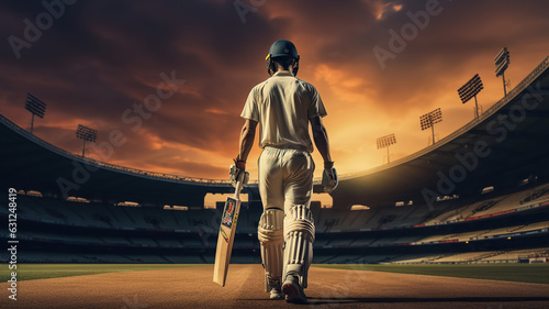 A Cricketer of Great Renown Walks onto the Cricket Ground