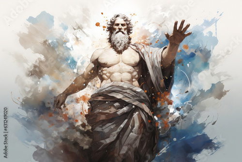 Renaissance statue of Zeus, majestic ruler of the gods photo