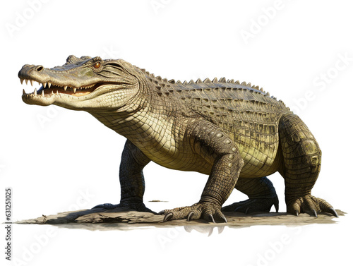 Ferocious crocodile on transparent background