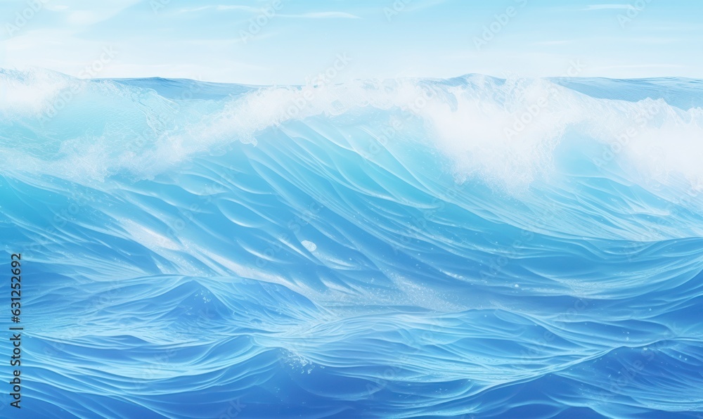 Ocean wave background. Blue wave. AI generative