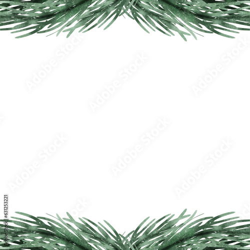 Christmas garland frame watercolor