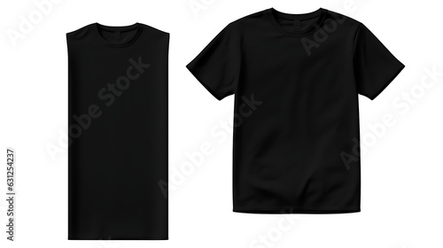 Blank black t-shirts transparent background. Black t-shirt png