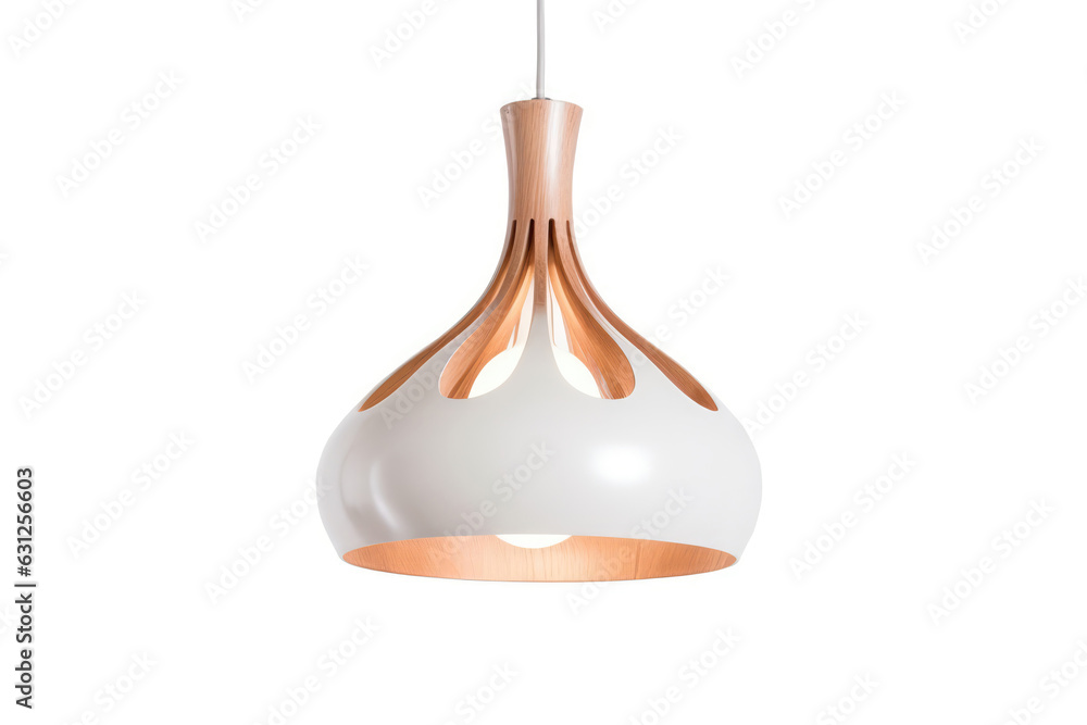 Ceiling Light Scandinavian Style On White Background. Generative AI Ceiling Light Scandinavian Style On White Background. Generative AI
