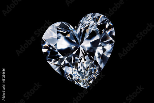 Heartshaped Diamond, Symbolizipng Love And Romance In Its Form. Generative AI