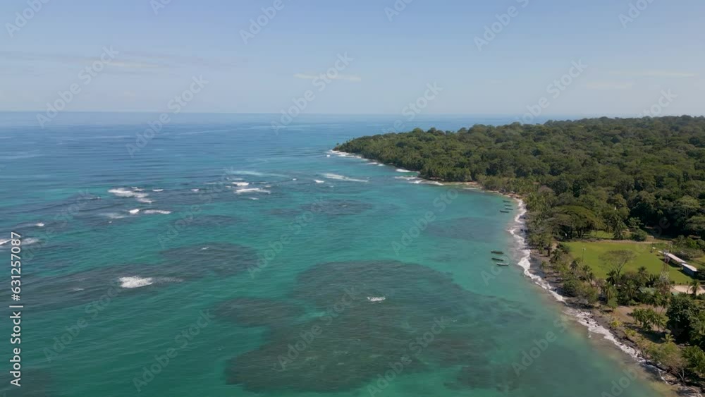 Aerial drone video of the coastline in Costa Rica Aerial drone video of the coastline in Costa Rica