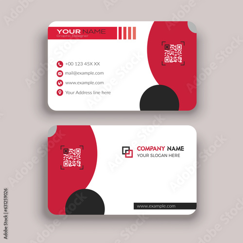 Modern business card template design and round business card
