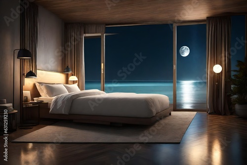 hotel room at night with beach © Haseeb