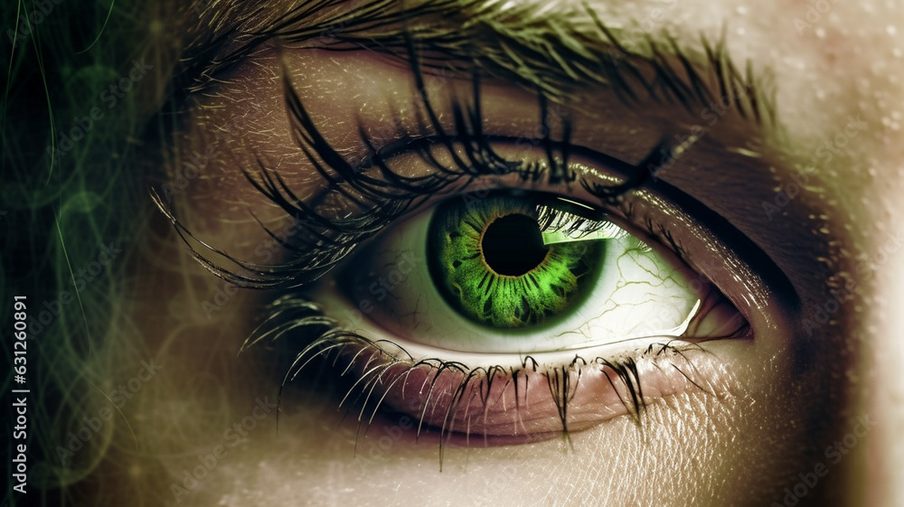 Obraz premium woman eye, closeup view, closeup, generative ai