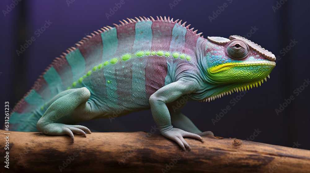 Fototapeta premium The Chameleon reptile in Gradation Color
