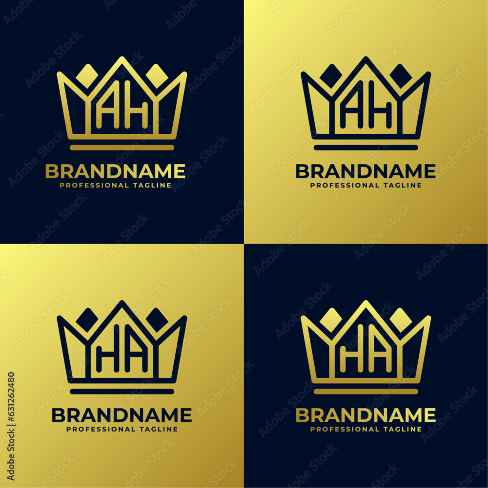 Letter AH and HA Home King Logo Set, suitable for business with AH or ...