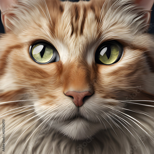 A photorealistic portrait of a cat