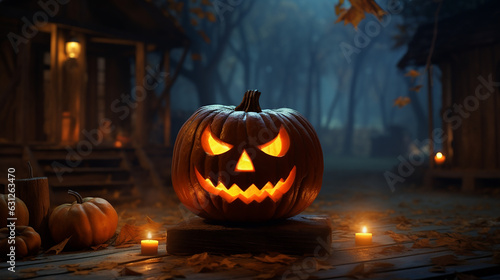 halloween pumpkin on a dark background 