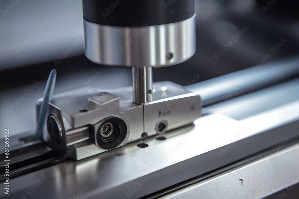 An up-close view of a digital gauge on a tensile testing device showing ...