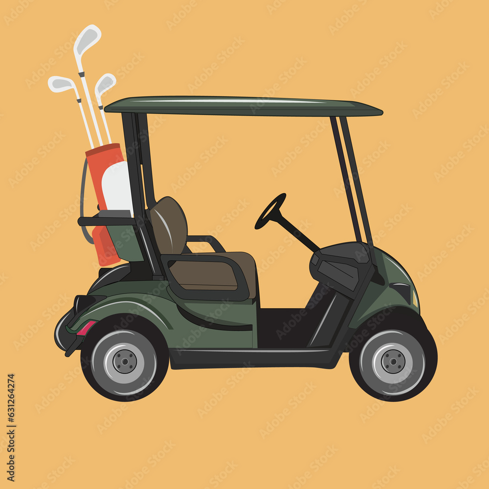 golf cart with golf club