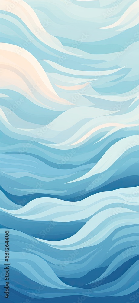 This breathtaking abstract painting captures the energy and motion of aqua waves crashing against a vivid blue and white landscape, creating a mesmerizing work of art