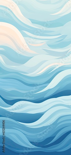 This breathtaking abstract painting captures the energy and motion of aqua waves crashing against a vivid blue and white landscape, creating a mesmerizing work of art © mockupzord