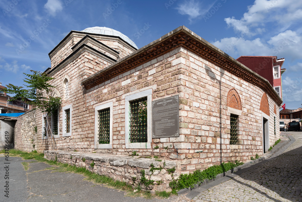 Zembilli Ali Efendi Turbesi, a 17th century tomb located in Zeyrek neighborhood, Fatih district of Istanbul, Turkey. Houses the remains of Seyhulislam Zembilli Ali Efendi Zembilli Ali Efendi Turbesi, a 17th century tomb located in Zeyrek neighborhood, Fatih district of Istanbul, Turkey. Houses the remains of Seyhulislam Zembilli Ali Efendi