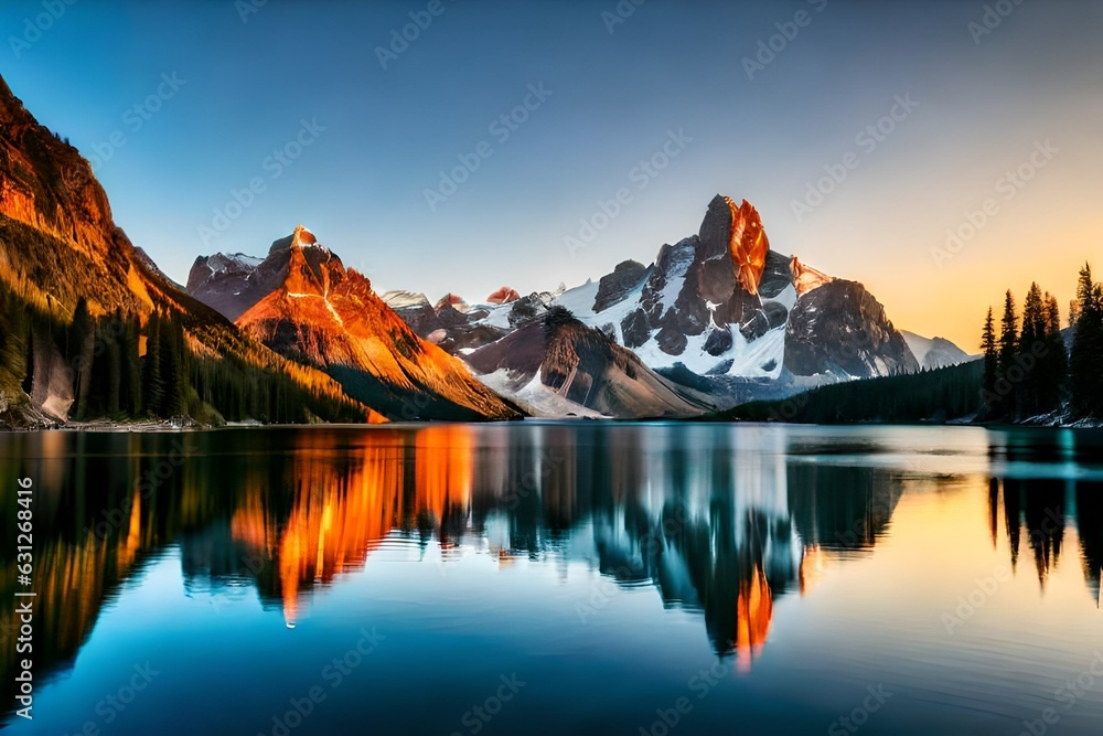reflection in the mountains by Generated with AI technology