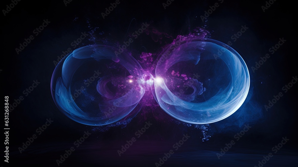  a blue and purple abstract background with bubbles in the middle.  generative ai