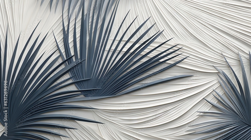 Obraz premium a close up of a wall with a pattern of leaves. generative ai