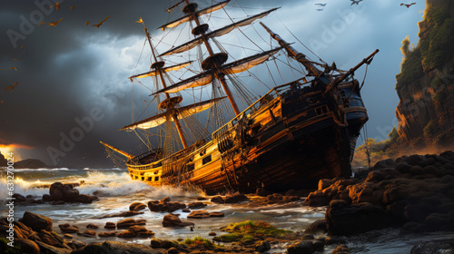 Oceanic Heritage: The Mysterious Sunken Tall Ship