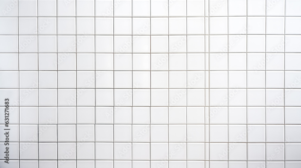 He stands in a pristine bathroom, a white chequered tile wall behind him. He stands in a pristine bathroom, a white chequered tile wall behind him.