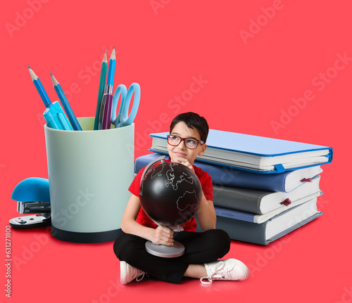 Thoughtful little boy with ...