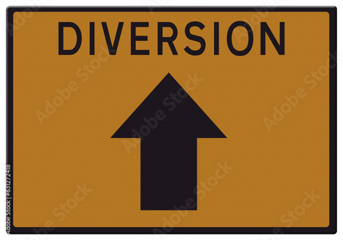 Road sign - Diversion ahead