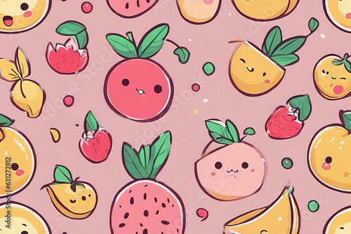 seamless pattern with fruits