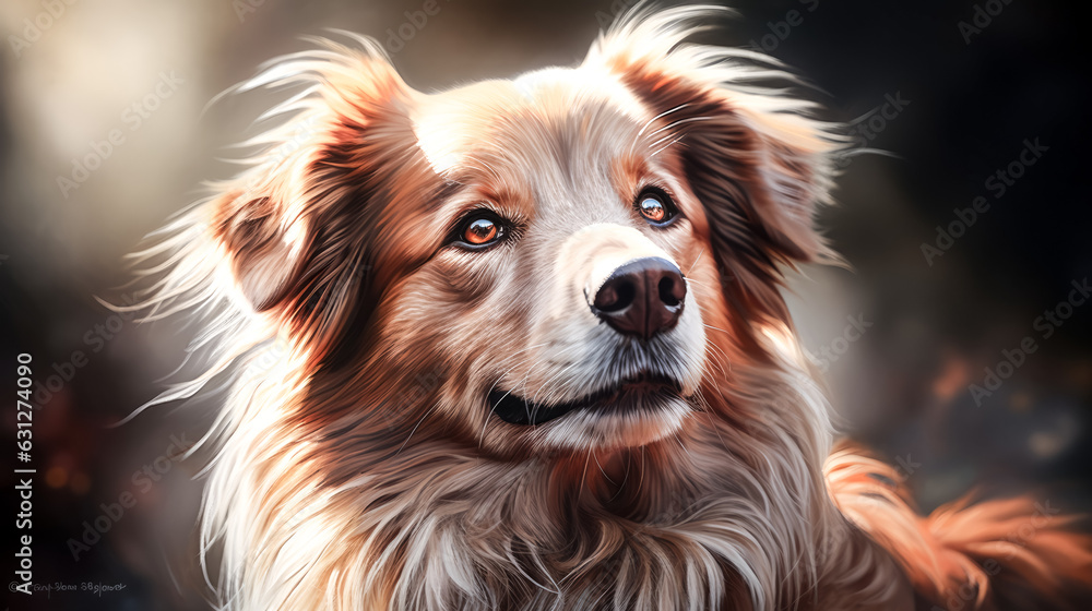 He meticulously crafted a photorealistic image of a dog.