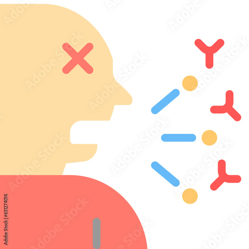 sneezing flat style icons