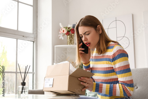 Displeased young woman with...