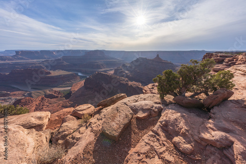 sunset at dead horse point in dead horse point state park, utah, usa